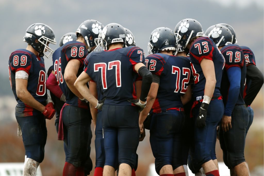 football team huddle